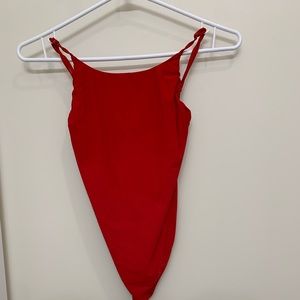 Red Babaton high neck body suit XS